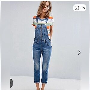 LEVIS ORANGE TAB ZIP FRONT STRAIGHT OVERALLS ANKLE SIZE 29